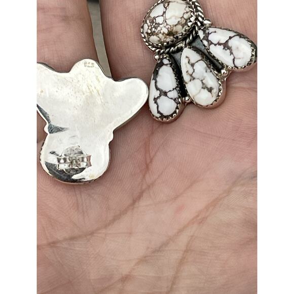 WILD HORSE Sterling Silver Cluster Earrings Southwest Statement Studs - Picture 5 of 8